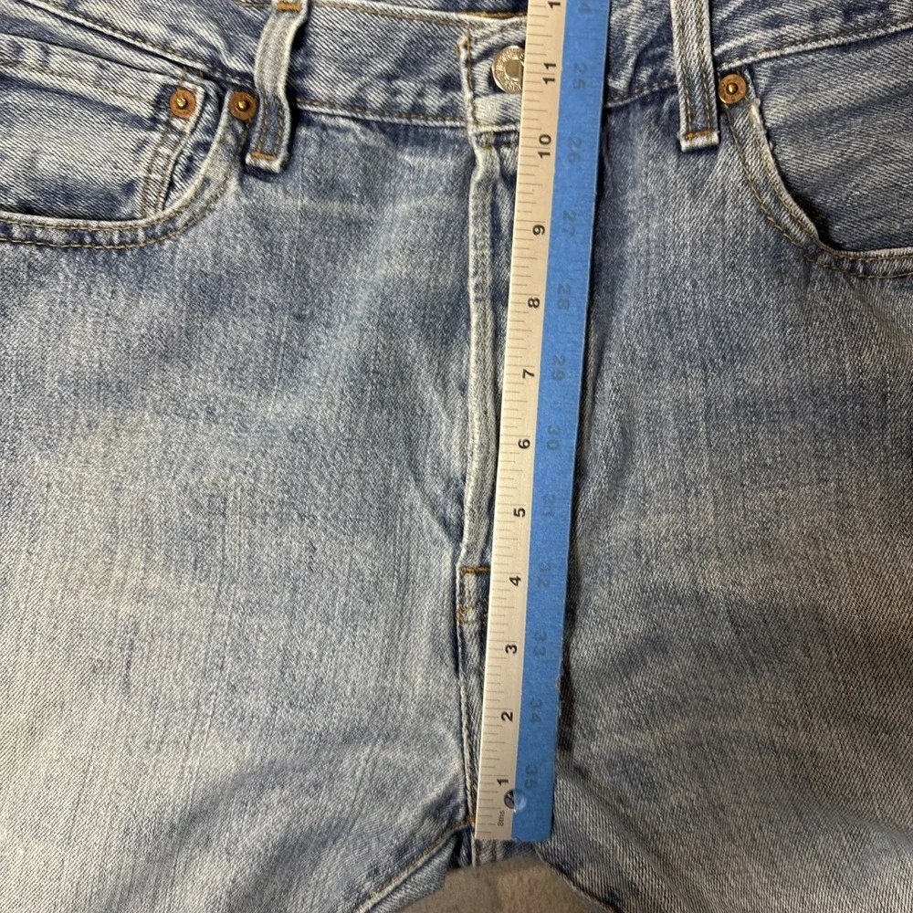 Levis 501 Jeans Mens 34x32 Blue Light Wash Regular Straight Button Fly